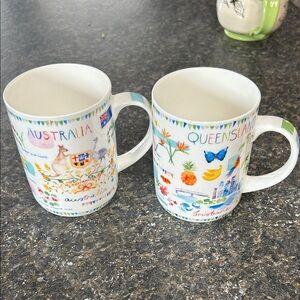 Australia Two China Mugs Australian